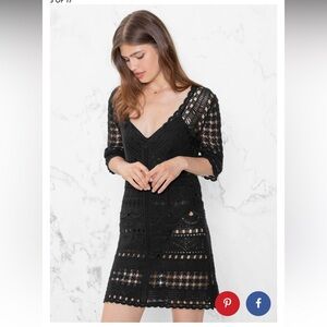 & Other Stories Black Crochet Lace Dress